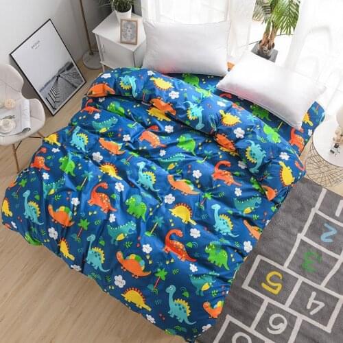 100 Polyester Duvet Cover Dinosaur Cartoon Print Quilt Comforter Blanket Case Boy Girl Bedroom Decorate Bedclothes Pillowcase