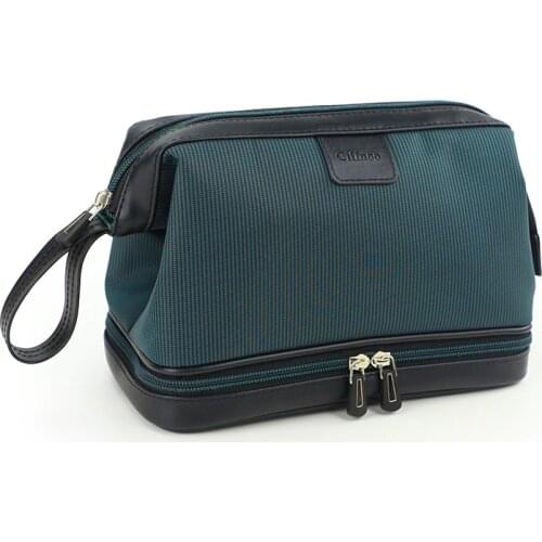 New Portable Men Makeup Bag Waterproof Leather Organizer Cosmetic Storage Women Necessaries Wash Toiletry Toilet Bag