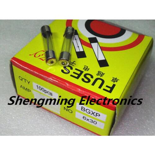 100PCS 6*30MM GLASS FUSE 6*30 Fast Blow insurance tube 6X30MM 6X30 250V 0.1A/0.5A/1A/2A/3A/4A/5A/6A/7A/8A/10A/15A/20A IC