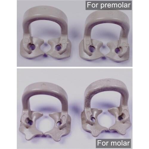 KerryStyle Rubber Dam Clamps Clip Dental Barrier Clips Soft Resin Material Molar Premolar Teeth SandColor 4Pis/lot