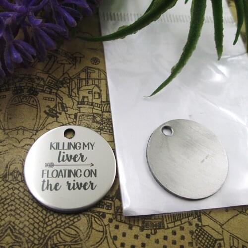 20pcs--"KILLING MY LIVER FLOATING ON THE RIVER"stainless steel charms 5 styles for choosing DIY Charms for necklace bracelets