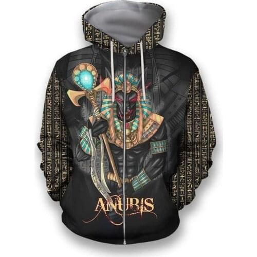 Egyptian God Eye of Horus Pharaoh Anubis face 3D Print Men Hoodie Harajuku Fashion Hooded Sweatshirt Street Jacket Unisex hoodie