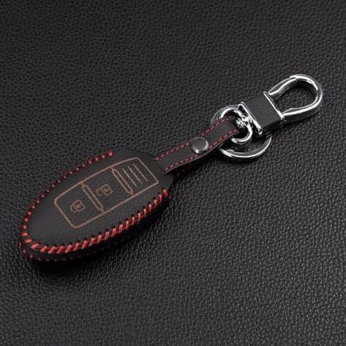 Leather Handle Car Key Cover Key Chain Smart 3 Button for Nissan Infiniti EX FX G25 G37 FX35 EX25 EX35 FX37 EX37 Q60 QX50 QX70