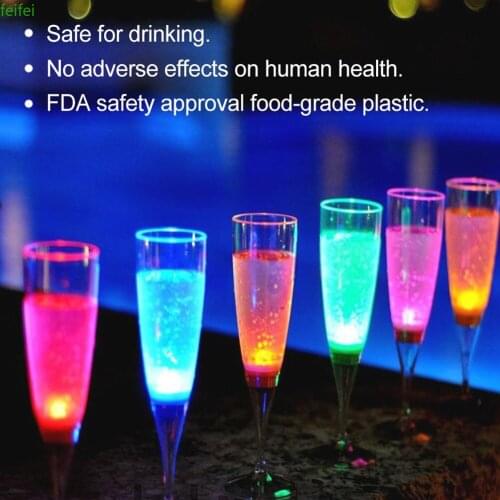 Wine Glass Champagne Glass Water Liquid Activated Flash Light Glass Party Bar Christmas Vase New Year Decoration Lights