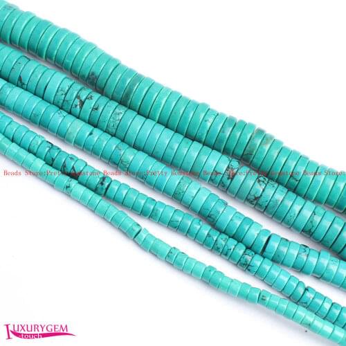 High Quality 2x4mm 3x5mm 3x6mm 3x8mm 3x10mm 3x12mm Smooth Blue Natural Turquoises Gems Beads 15 Inch Jewelry Making wj435