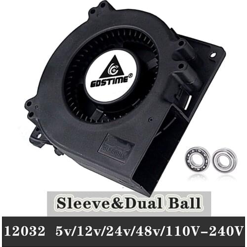 1pcs Gdstime 120mm 12cm Blower Fan 5V 12V 24V 48V 110V 115V 220V 240V 120X120X32mm Ball Computer Radial Turbo Fan Cooling Fan