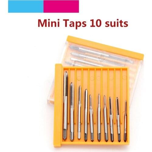 10pcs/set Hand Tools Mini Tap Thread Wire Tapping/Threading/Taps M1 M1.2 M1.4 M1.6 M1.7 M1.8 M2 M 2.5 M 3 M3.5