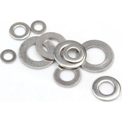 100Pcs stainless steel Flat Washers Hardware Accessories Metric Flat Gasket Kit M3/M4/M5/M6/M8