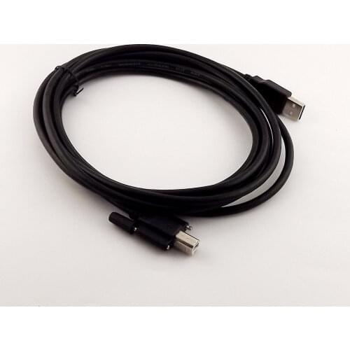 1x 10FT USB 2.0 A Male to B Male Plug Data Adapter with Screw Printer Panel Mount Connector Cable Black
