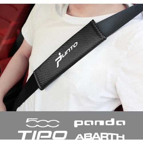 Car Styling Seat Belt Shoulder Pad Cover For Fiat 500 ABARTH Trim X Sport PANDA Trekking PUNTO TIPO Auto Accessories
