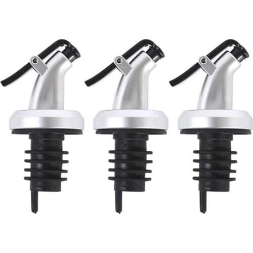 3Pcs Oil Bottle Stopper Lock Plug Seal Leak-proof Food Grade Rubber Nozzle Sprayer Liquor Dispenser Wine Pourer Kitchen Bar Tool