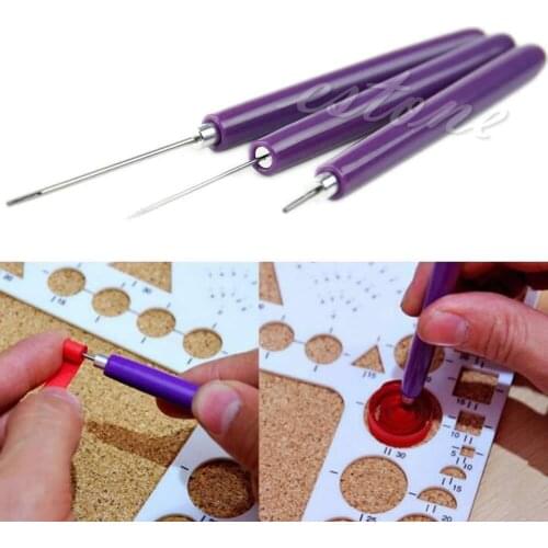3pcs/Set Paper Quilling Tools Origami DIY - 2 Assorted Needles & 1 Slotted Tool