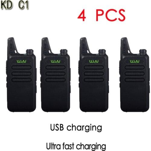 4PCS WLN KD-C1Mini Walkie Talkie Portable Radio UHF 400-470 MHz 5W 1500mah With 16 Channels slim Amateur Handheld Transceiver