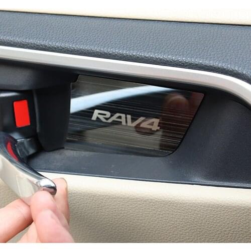 For Toyota RAV4 2019 2020 Accessories Car Door Bowl Decorated Patch Interior Handle Protector Cover Sticker Styling