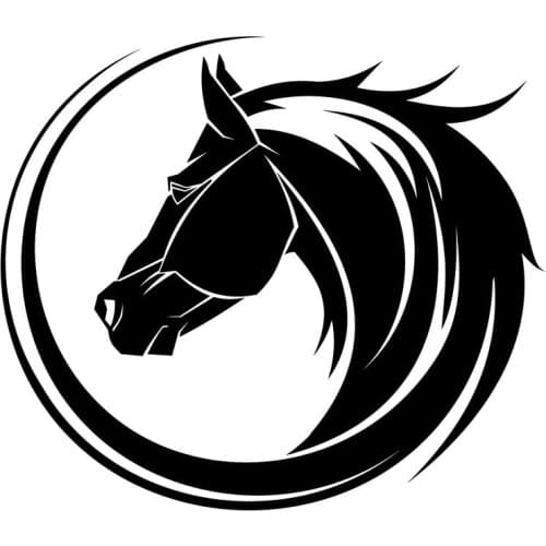 Car Stickers Decor Motorcycle Decals Creative Arc Horse Head Decorative Accessories Creative Sunscreen Waterproof PVC,14cm*12cm