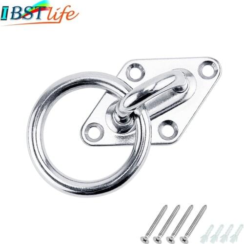 Stainless Steel 316 Diamond Pad Eye Plate Boat Marine Mooring Ring Ceiling Wall Mount Base Hook Strap Tie Down Yoga Accessories