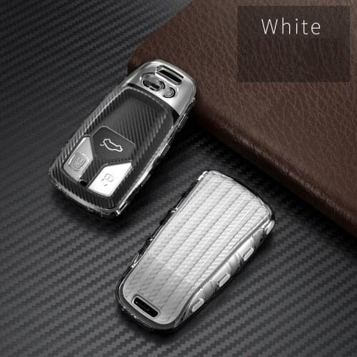 Carbon style TPU Key Cover Case Remote Key Shell for Audi A4 Allroad B9 Q5 Q7 TT TTS 4M 8S 2016 2017 2018