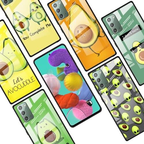 Cute Avocado for Samsung Galaxy Note 20 Ultra 10 Lite Plus 9 8 5G A70 A50 A40 A30 A20 Tempered Glass Phone Case