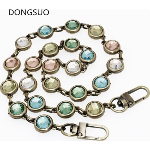 Designer chain strap Decoration beaded diamond stone metal chain handbag bag purse replacement Accessories Hardware quality