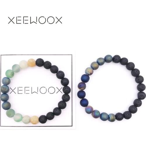 Energy Fashion Style Lava Bead Bracelet 2019 New Essential Oils Diffuser Bracelet For Women Men Natural Stone Planet Beads Charm
