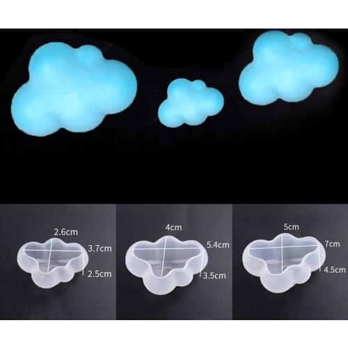 1pCS 3D Cloud Shape Chocolate Silicone Mold Mousse Fondant Ice Cube Pudding Candy Soap Candle Molds Baking Cake Decoration Tool