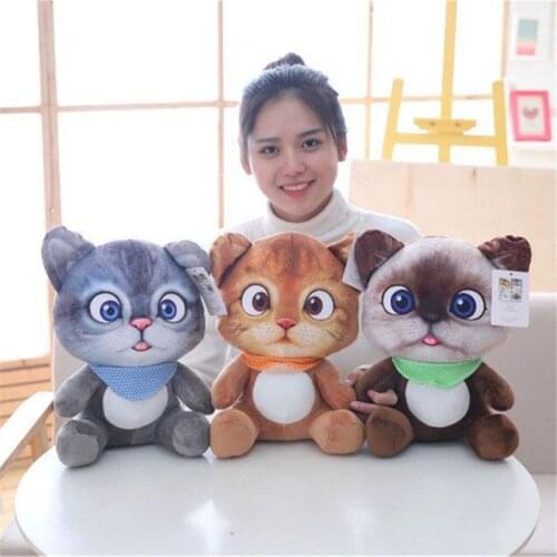 Adults Children Toy 20cm Soft 3D Simulation Stuffed Cat Toys Sofa Pillow Cushion Plush Animal Cat Dolls Kids Toys Gifts