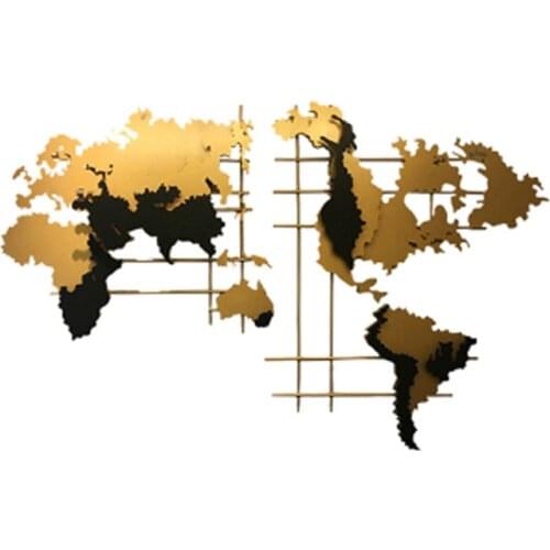 MAP Wall decoration interior living room sofa background wall light luxury creative iron decoration living room wall Pendant