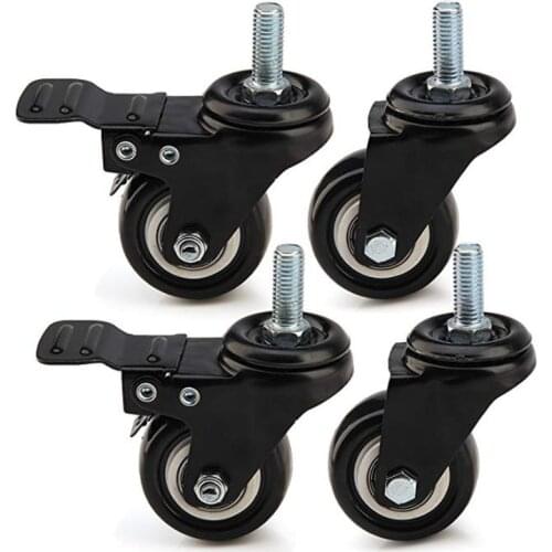Myhomera 4Pcs Furniture Caster Heavy Duty 200kg 1.5 inch 40mm 360 Rotatable Screw Swivel Castor Wheels Trolley Rubber Protective