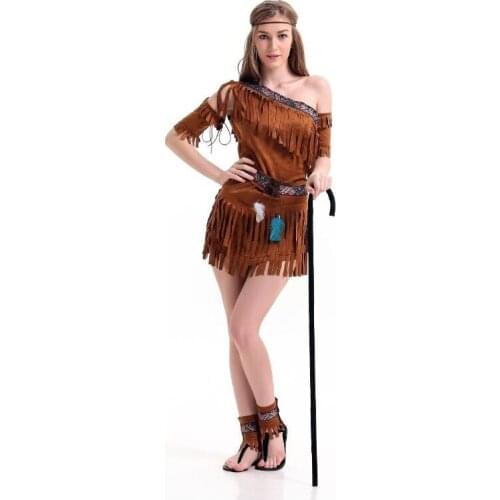 Halloween Costumes For Women Native Costume Ancient American Caveman costume Fancy Dress Savage Dress In Masquerade Party