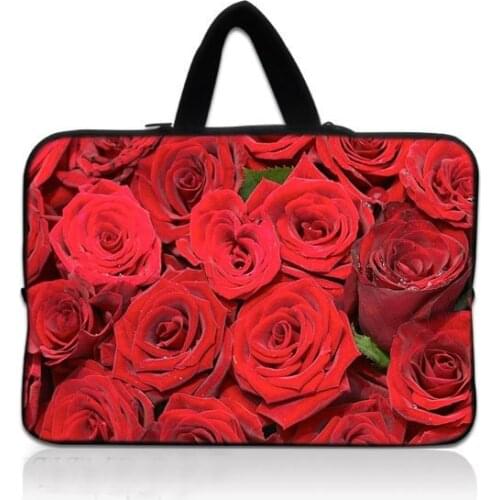 Red RoseLaptop Case Tablet Sleeve Cover Bag 11" 12" 13" 15" 15.6" for Macbook Pro Air Retina 14 inch for Xiaomi Huawei HP Dell