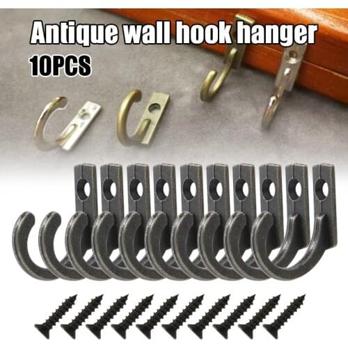 10 Pcs Vintage Hat Coat Door Hooks Wall Mounted Zinc Alloy Hook Hanger Home ALI88