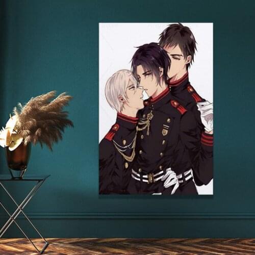 Kureto X Shinya X Guren Yaoi Anime Poster Decorative Painting Canvas Wall Art Living Room Posters Bedroom