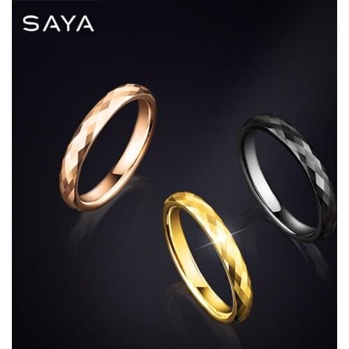 Men Rings, Simple Stacked Couple Rings, Tungsten 3mm Width, Fashion Jewelry, Customized, Free Shipping