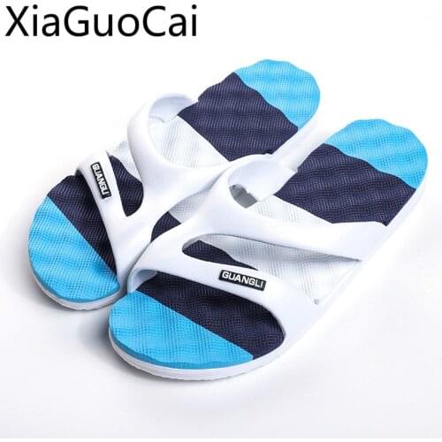 Mens Slippers Korean Version Mens Summer Lovers One-word Slippers Anti-skid Beach Slippers Mens and Womens Slippers