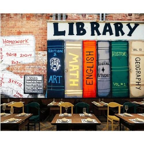 Custom photo mural 3d wallpaper Hand drawn doodle book brick wall living room decor 3d wall murals wallpapers for walls 3 d