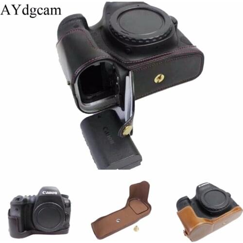 New Pu Leather Video Camera Case Bag Cover Half Body For Canon 6D II 6D Mark II 6D2 Camera Open Battery Design