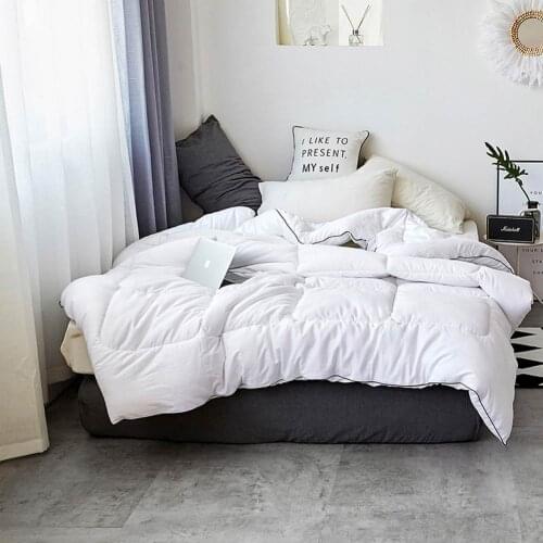 Papa&Mima Autumn Quilt Twin Single Full Queen King Size Comforter Thick Blanket Solid Color