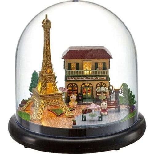 Christmas Gift Ball Furniture Miniature Wooden Miniaturas Doll House Bell Slass Dollhouse Toys Children Birthday Gifts