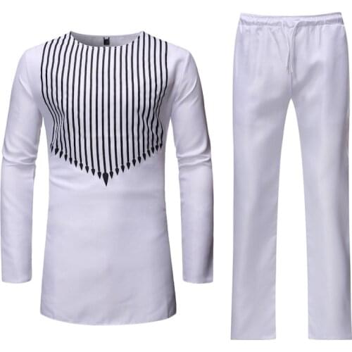 Fashion Southeast Asia Europe African Muslim Dress Printing shirt Banquet suit Unitarian Abaya Festival Long Sleeve Robe For Men