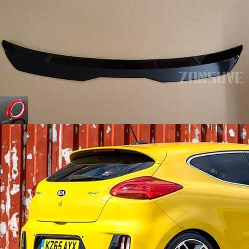 Use For KIA Ceed 2016-2017 Year Roof Spoiler Carbon Fiber Look Accessories Body Kit Factory Style