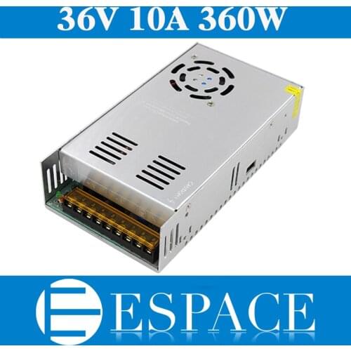 Best Quality 36V 10A 360W Switching Power Supply Driver For CCTV Camera LED Strip AC 100-240V Input To DC 36V Free Shipping