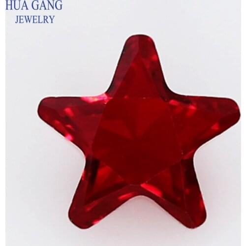 Red Star Shape Princess Cut Loose Glass Beads Synthetic Gems For Jewelry Size 3x3~10x10mm Free Shipping