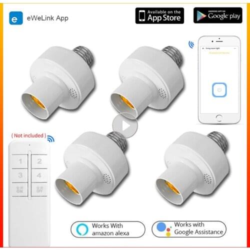 ASIC-2.4G Smart Light Bulb Socket Smart E27 Light Bulb Adapter Smart Remote Control Light Lamp Bulb Holder Via EWeLink APP