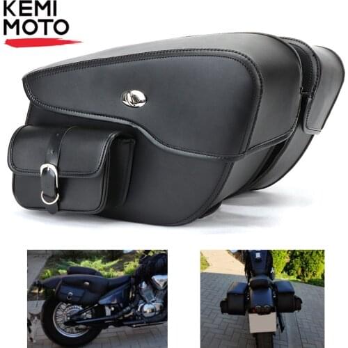 Waterproof Motorcycle Saddlebag Leather Side Luggage Bag For Cruiser Touring For Boulevard C50t For Sportster XL883 XL1200