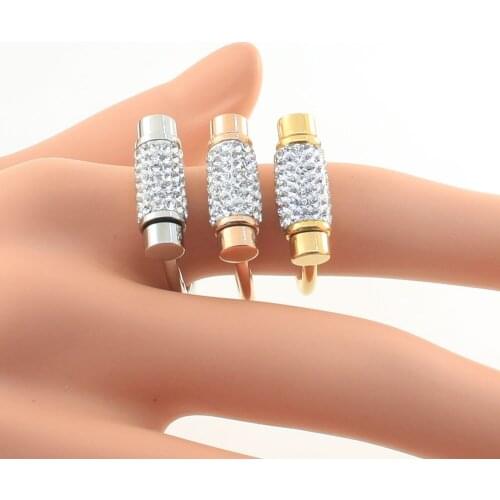 Stainless Steel Jewelry Gold Color Rings Wholesale Fashion Gift Newest Free Shipping For Women RRYZAABA