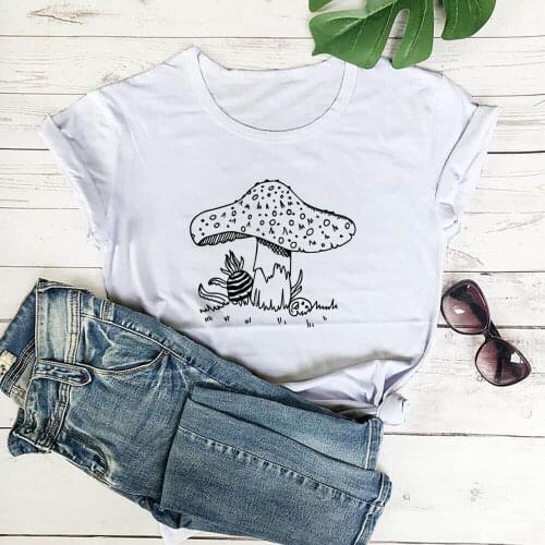 Wild Plant Graphic Print 100%Cotton Women Tshirt New Arrvial Unisex Summer Casual Short Sleeve Top Nature Shirt Eco Life Tee