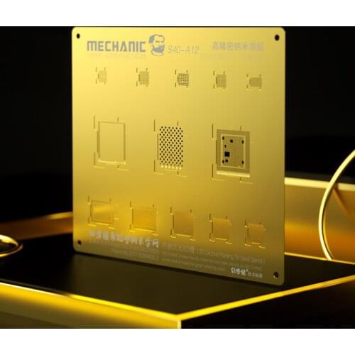QianLi 3D BGA Reballing Gold Stencil Template for iPhone 8P/8/7/7P/6SP/6P/A11/A10/A9/A8 NAND CPU Motherboard Soldering Repair