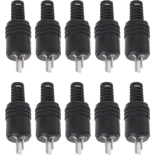 10 Pcs 2 Pin DIN Speaker Plug Hifi Loudspeaker Cable Solder Connector