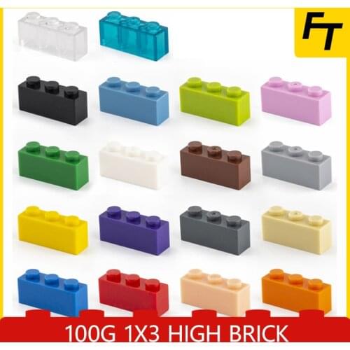 100g Small Particle 3622 High Brick 1x3 Building Blocks Parts DIY Blocks Compatible with Creative Gift Castle Toys