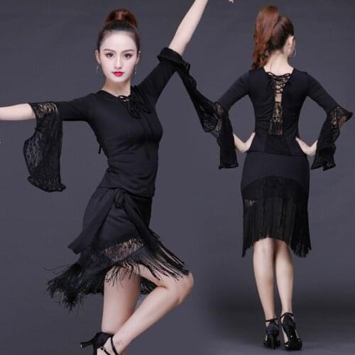 2018 latin dance skirt sexy women top costume Samba Tango kinds of tassels Dresses competition Performamnce salsa Lady Latin